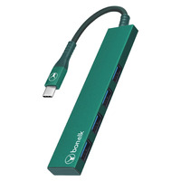 Bonelk Long-Life USB-C To 4 Port USB 3.0 Slim Hub (Green)
