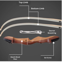 Huwairen Jinghong Recurve Bow 32lbs Right Handed Beginner Package