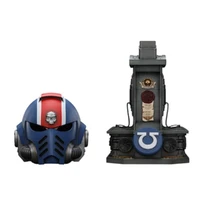 Warhammer Collectibles: 1/1 Scale Ultramarines Lieutenant Titus' MKX Helmet & Display Stand