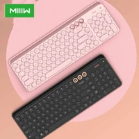 Miiiw Bluetooth Dual Mode Keyboard 104 Keys 2.4GHz Multi Compatible Wireless Portable for macbook Keyboard -Black