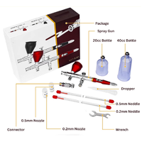 Gravity Feed Airbrush Kit 0.2/0.3/0.5mm - Black