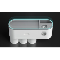 Multifunctional Toothbrush Holder Magnetic Cup Automatic Toothpaste Dispenser Grey