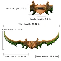 World Of Warcraft - Illidan Stormrage’s Warglaives of Azzinoth with Wall Plaque