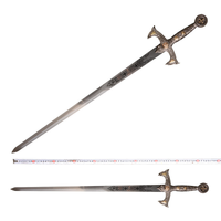 Knights Templar Sword With Wall Plaque