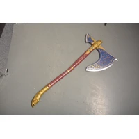 God of War Ragnarök: Kratos' Leviathan Axe Replica Blue-Coated Blade, and Rune Detailing