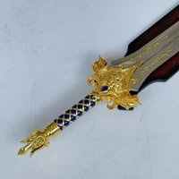 World of Warcraft: King Llane Wrynn's Gold-Plated Royal Sword Replica (113cm) – Blue Jewel Inlay and Zinc Alloy