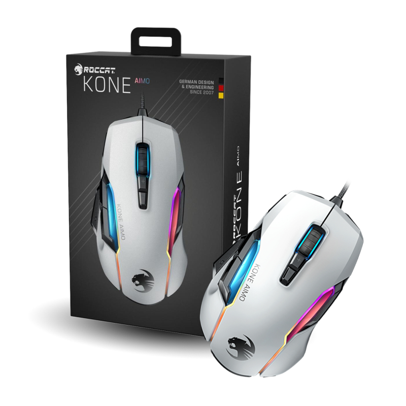 Roccat Kone AIMO Remastered RGB Optical Gaming Mouse - White