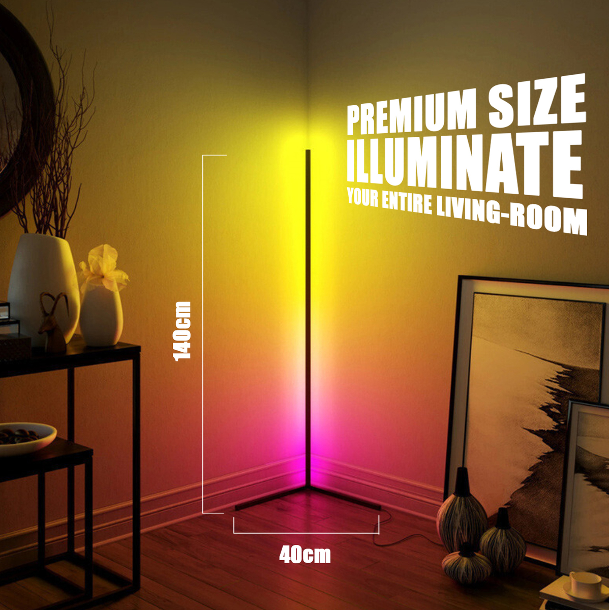 Led corner on sale floor lamp