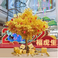 Artificial Golden Banyan Tree 1M