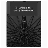 24 Ribs Auto Open Umbrella with Waterproof Sleeve - Green