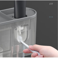 Multifunctional Toothbrush Holder Magnetic Cup Automatic Toothpaste Dispenser Black