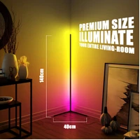 Minimalist floor lamp RGB+Remote led corner standing floor lamp Steel Made -Black