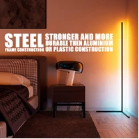 Minimalist floor lamp RGB+Alexa led corner standing lamp floor lamp Steel Made -Black