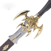 World of Warcraft Elven Godsword Replica – Silver Blade with Ornate Gold-Tone Guard and Fittings