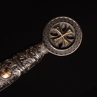 Knights Templar Sword With Wall Plaque