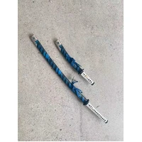 Ghost of Tsushima: Jin Sakai's Katana and Wakizashi Set Replica – Blue Storm Scabbard with Premium Metal Fittings