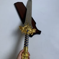World of Warcraft: King Llane Wrynn's Gold-Plated Royal Sword Replica (113cm) – Blue Jewel Inlay and Zinc Alloy
