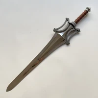 He-Man – Power Sword of the Universe Giant Replica with Aged Zinc-Aluminium Crossguard, 4mm 2R13 Polished Blade, and Leather-Wrapped Steel Handle