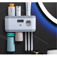 UV Light Sterilizer Toothbrush Holder Toothpaste Dispenser Wall Mounted Cleaner