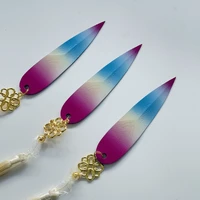 KPop Demon Hunters – Zoey’s F6 Mini Blade Replica (19cm) with Full-Color 3D Printed Pattern, Gold Accessories, Gradient Tassel & Pink Sheath