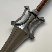 He-Man – Power Sword of the Universe Giant Replica with Aged Zinc-Aluminium Crossguard, 4mm 2R13 Polished Blade, and Leather-Wrapped Steel Handle