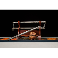 Dragon Pattern High Chromium Steel Three-Section Staff