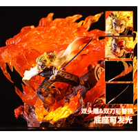 Demon Slayer Rengoku Kyojuro 2 Heads with Led Light GK Figure