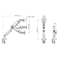 NB North Bayou F100A Monitor Desk Mount Full Motion Swivel Monitor Arm with Gas Spring for 22''-35''Monitors from 3kg to 12kg -Black