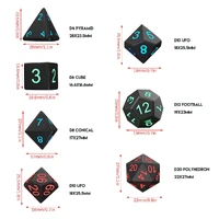 LED DnD Electronic Polyhedral Dice (7PCS) with Rechargeable Charging Box 