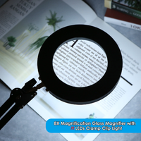 8xMagnifying Glass 72 LED Lights Lamp 3000-6500k Adjustment Desk Magnifier Lamp Architecture Light Black