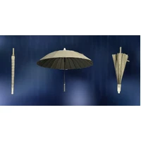 24 Ribs Auto Open Umbrella with Waterproof Sleeve - Milky White