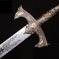 Knights Templar Sword With Wall Plaque