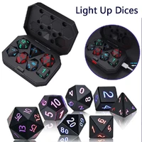 LED DnD Electronic Polyhedral Dice (7PCS) with Rechargeable Charging Box 