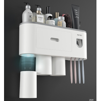 Multifunctional Toothbrush Holder Magnetic Cup Automatic Toothpaste Dispenser Black