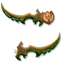 World Of Warcraft - Illidan Stormrage’s Warglaives of Azzinoth with Wall Plaque
