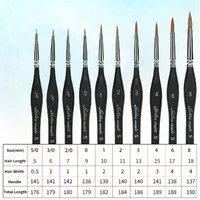 Kolinsky Sable Detail Paint Brush Set - 10Pcs, Perfect for Fine Detailing & Art Painting, Models, Craft Models