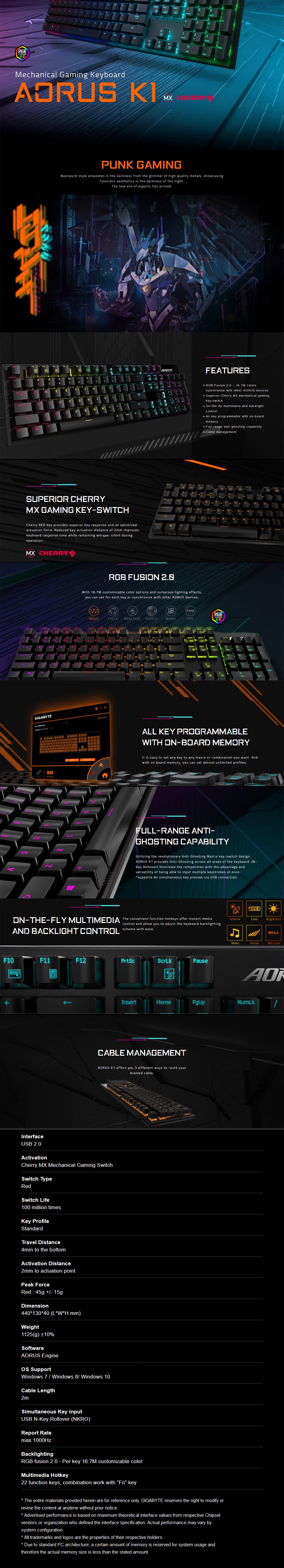 USB GAMER GIGABYTE AORUS K1 MECANIQUE 3