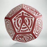 Q Workshop D12 Hit Location Red & White Die