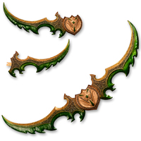 World Of Warcraft - Illidan Stormrage’s Warglaives of Azzinoth with Wall Plaque