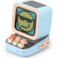 Divoom Ditoo Plus Pixel Art Gaming Portable Bluetooth Speaker with App Controlled 16X16 LED Front Panel, Also a Smart Alarm Clock (Blue)