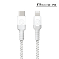 Bonelk Long-Life USB-C to Lightning Cable (1.2 m) (White/Grey)