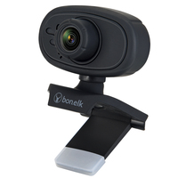 Bonelk USB Webcam, Clip On, 720p (Black)