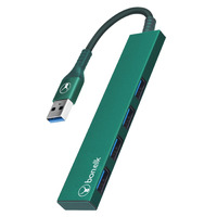 Bonelk Long-Life USB-A To 4 Port USB 3.0 Slim Hub (Green)
