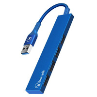 Bonelk Long-Life USB-A To 4 Port USB 3.0 Slim Hub (Blue)