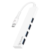 Bonelk Long-Life USB-C To 4 Port USB 3.0 Slim Hub (White)