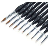 Kolinsky Sable Detail Paint Brush Set - 10Pcs, Perfect for Fine Detailing & Art Painting, Models, Craft Models