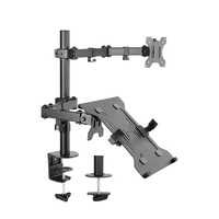 Brateck Economical Double-Joint Articulating Monitor Arm with Laptop Holder