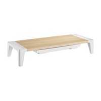 Brateck White Birch Monitor Riser With Increased Height & Drawer