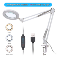 8xMagnifying Glass 72 LED Lights Lamp 3000-6500k Adjustment Desk Magnifier Lamp Architecture Light White