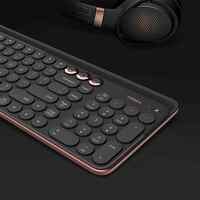 Miiiw Bluetooth Dual Mode Keyboard 104 Keys 2.4GHz Multi Compatible Wireless Portable for macbook Keyboard -Black